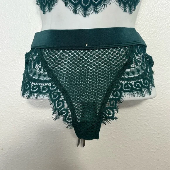 Gooseberry intimates full on glam bra and panty set lingerie emerald green - Picture 6 of 16